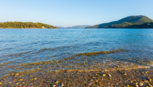 美丽的夏令营莱夫卡达海岸线景观尼德里希腊爱奥尼亚海图片