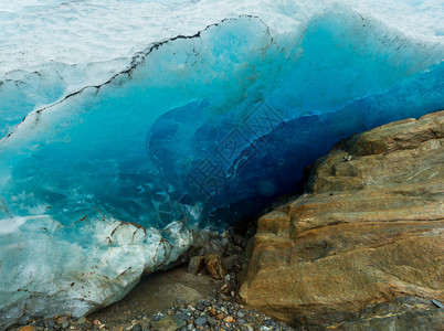 Svartisen冰川部分细节来自近距离挪威Meloy图片