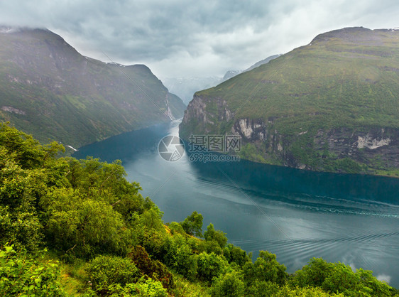 GeirangerFjord诺尔格和瀑布七姐妹的上述观点图片