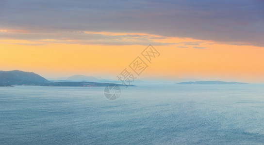 Lefkas岛海岸全景色的南斗篷希腊列夫卡达爱奥尼亚海图片