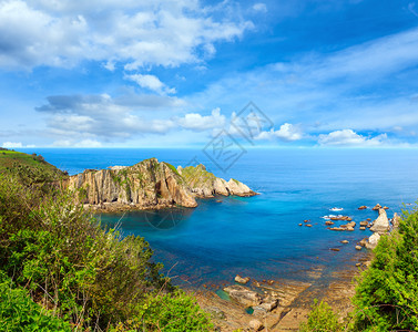 大西洋海岸线夏季风景西班牙伦奥海滩多发缝合高分辨率全景图片