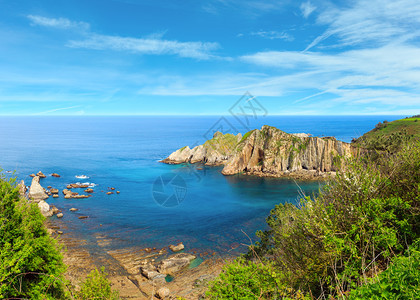 大西洋海岸线夏季风景西班牙伦奥海滩多发缝合高分辨率全景图片