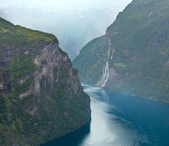 GeirangerFjord诺尔格和瀑布七姐妹的上述观点图片