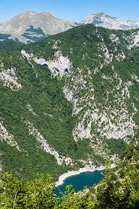 黑山著名的皮瓦河峡谷PivskoJezero夏季景色图片