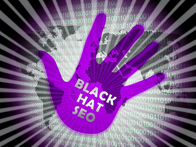 BlackHatSeo网站最佳化2d说明展示搜索引擎营销如链接建设关键词排行和促销黑客高清图片素材