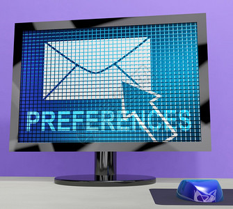 电子邮件首选项箱配置设3d显示选择配置以接收或屏蔽电子邮件图标屏幕显示电子邮件或联系人图片
