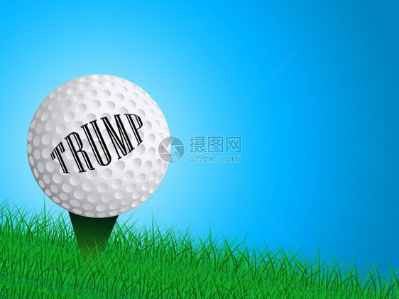 TrumpGolf课程或俱乐部专业比赛或休闲Usa政治高尔夫2d说明图片