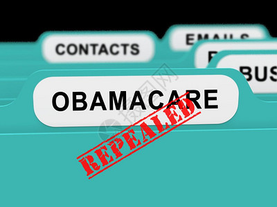 奥巴马医保撤销或替代美国保健改革USA负担得起的保健立法3d说明背景图片