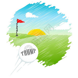 TrumpGolf课程或俱乐部专业比赛或休闲Usa政治高尔夫2d说明图片