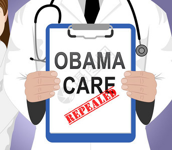 奥巴马医保撤销或替代美国保健法改革USA负担得起的保健立法3d说明图片
