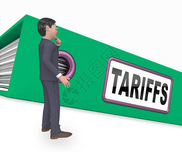 作为税收和惩罚的贸易关税Usa金融经济贸易税3d说明图片