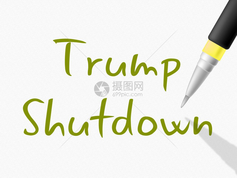 华盛顿2019年月TrumpShutdownNote指美国政府结束对长期治僵局的封锁参议院和国会Standstill编辑说明图片