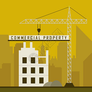 商业不动产建筑代表财租赁或房地投资包括办公室和土地租赁3d图片