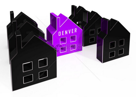 Denver房地产IllustratesColorado房地产和投资住不动产购买和出售3dI说明图片