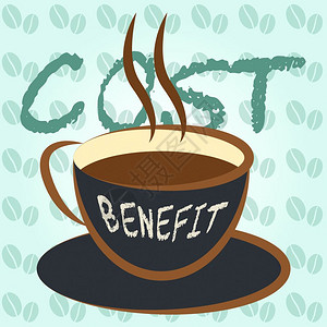 成本五效益与价格和值比较的咖啡手段投资回报或平衡收益3d说明图片