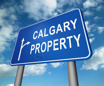 Calgary不动产路标显示艾伯塔省出售或租的财产图片