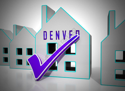 Denver房地产图标IllustratesColorado财产和投资住房不动产采购和出售3dI说明图片