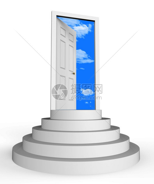 梦之所Doorway图标意味着寻找你的梦之屋或公寓想象理生活奢侈财产3d插图图片