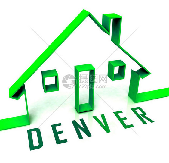 Denver房地产图标IllustratesColorado财产和投资住房不动产购买和出售3dI说明图片