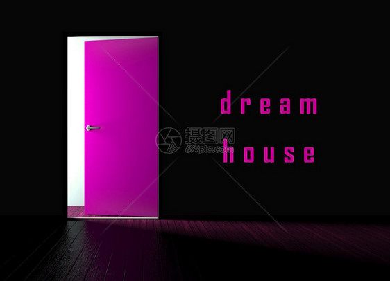 梦之所或DoorwayDepicts梦之所为你创造理想的财产梦奢侈的家或公寓3d插图图片