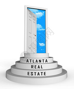 AtlantaRealEstateDoorway代表住房投资和所有权在USA3d中出售财产说明图片