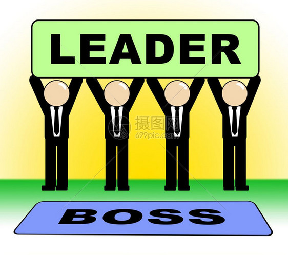 BossVs领导人通知意味着领导一个比管理更好的团队鼓励自信战略和强势概念3d说明图片