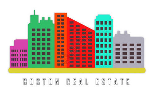 波士顿房地产公寓代表马萨诸塞州的财产美国房子和公寓3d说明图片