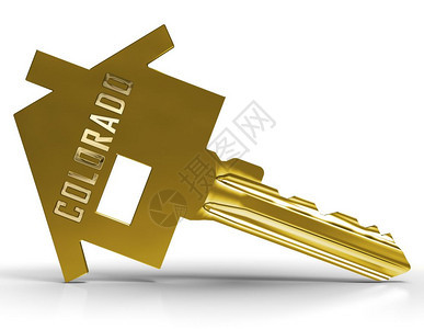 科罗拉多州房地产钥匙代表在美国丹佛购买财产图片