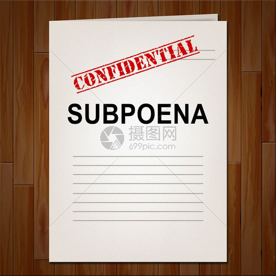 法院Subpoena报告代表3号传票的法律文件3号传票的书状3号传证人的司法文件图片