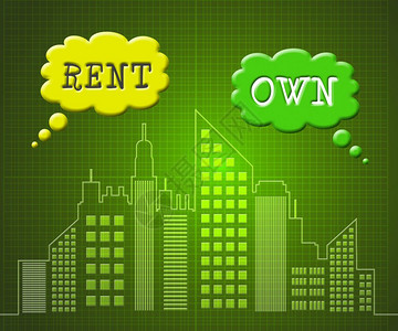 RentVs自己拥有的房屋与购和租赁财产相抵触比较住房或投资的最佳生活方式3d说明图片