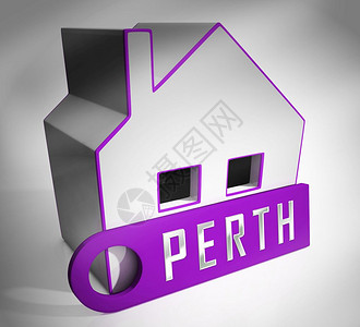 珀斯Suburbs关键显示在澳大利亚一个城市购买财产的关键显示西澳大利亚州住宅和公寓3d说明图片
