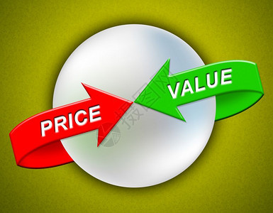 PriceVersus价值单词演示成本和价值产品评买卖预算3dI说明图片