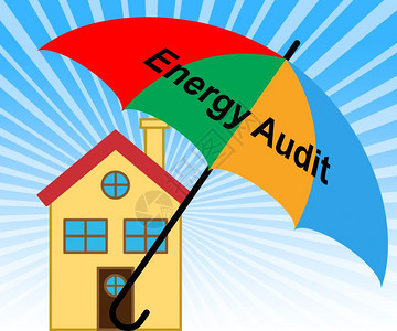 家用能源审计院展示了节能和降低成本节能和热量评估3d说明图片