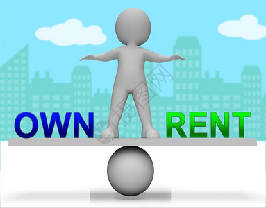 RentVOwnSeesaw违反财产购买和租赁合同比较在房屋或投资中生活的最佳方式3d插图图片