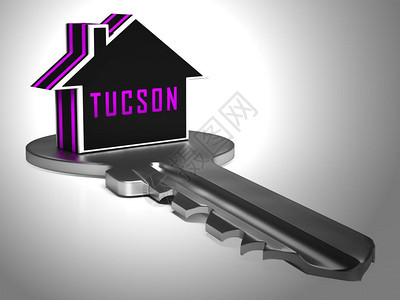 TucsonHomesKeyDepicts亚利桑那州房地产投资出售房屋和公寓3d说明图片