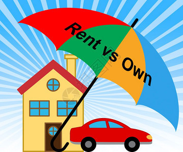 拥有或租用房屋的地产权对比物图标不动产付款选项3d说明图片