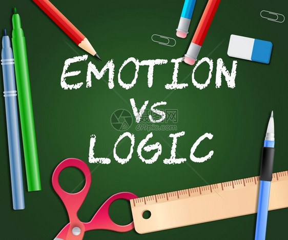 情感与逻辑对的写作预言了头脑与心的差别思维与理想象和感觉打交道3d插图图片