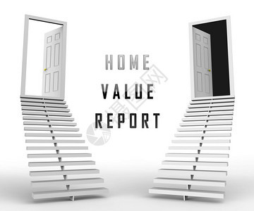 住房价值报告Doorway展示了为抵押或购买而定价的财产房屋估价调查和指南3d说明图片