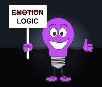 情感对逻辑知信号预示着头脑和心的差别思维与理想象和感觉打交道3d插图图片