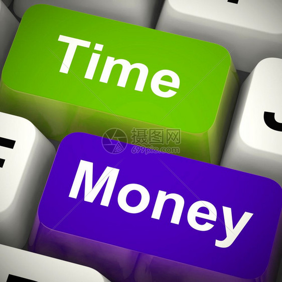 时间对货币概念图标意味着提前退休会更成功多的美元收入或自由生活3插图时间键显示比财富重要图片