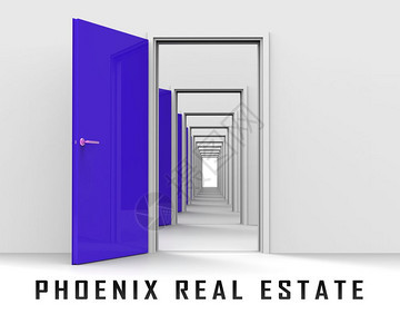 凤凰城房地产门道PhoenixRealEstateDoorway剥离亚利桑那州房产供出售住投资大楼或租赁开发3d说明图片