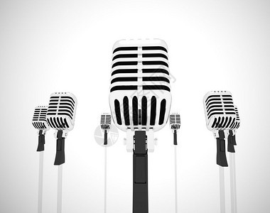 麦克风代表像歌手一样的扩音器和表演者Vocalist或语音制作者卡拉OK3d插图图片