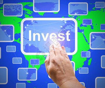 投资概念图标意味着利用资本进行投机任何来自成功增长的资金3D插图InvestWordButton代表储蓄备和利息图片