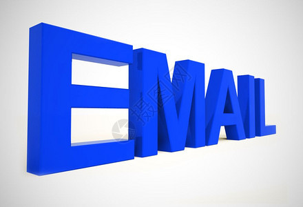 电子邮件概念图标是指使用互联网的电子邮件通信在线发送息意味着快速通信3d插图电子邮件蓝字用于电子邮件或联系图片