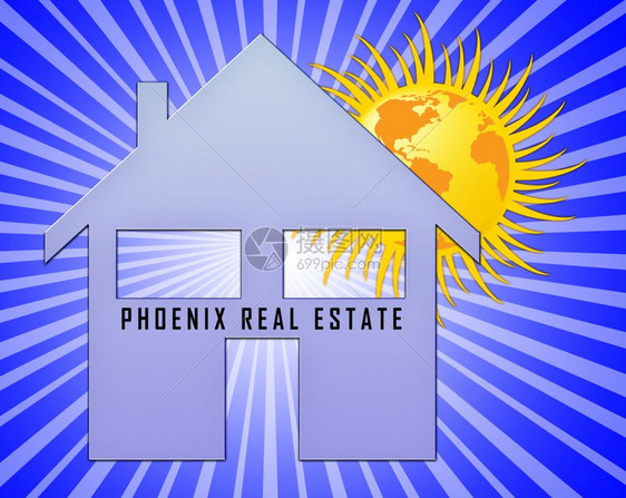 凤凰城房地产图标试将亚利桑那州的财产出售住房投资大楼或租赁开发3d图片