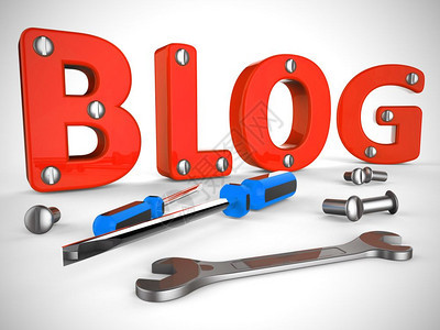 博客或网站图标显示在线期刊和写作Webblog新闻以提供信息和帮助3d插图图片