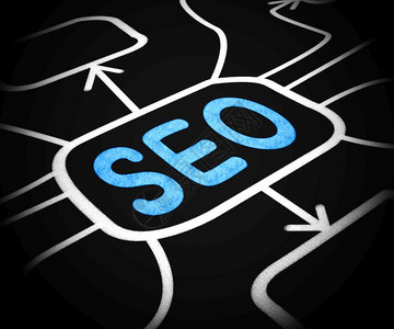 SEO概念图标是指搜索引擎对网站流量的优化偶像高清图片素材