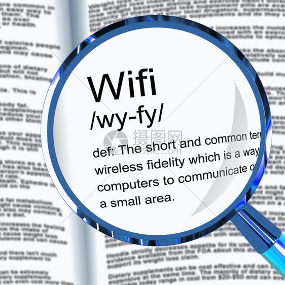 WiFi概念图标系指无线互联网连接入使用空波连接到网络3d插图Wifi定义放大器显示互联网连接区访问图片