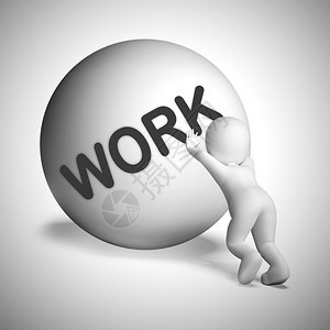 工作概念图标意指在公司有工作或就业招聘雇用职位3D插图图片
