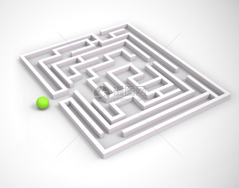 被迷宫惑在解决方案上通过复杂度选择路径或方向3d插图高清图片下载-